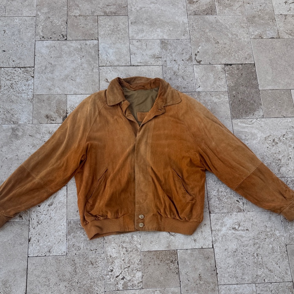 Vintage Loewe Brown Suede Bomber Jacket